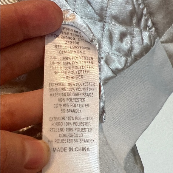 Frame Denim Atelier Satin Bomber Jacket in Champagne XS - Picture 5 of 9